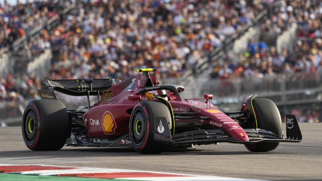 Ferrari driver Carlos Sainz, of Spain, drives during qualifications for the Formula 1 U.S. Grand Prix.