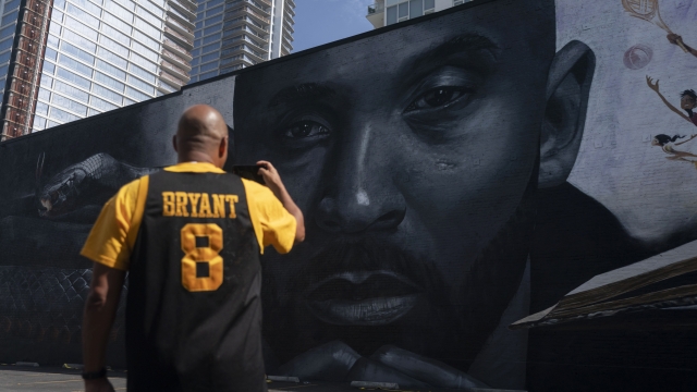A mural of NBA star Kobe Bryant