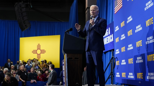 President Joe Biden speaks at a campaign rally.