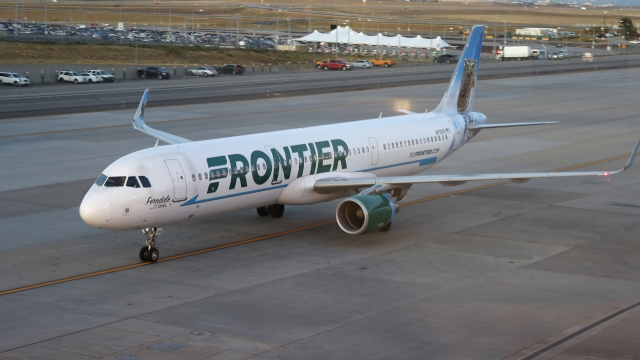 A Frontier Airlines plane.