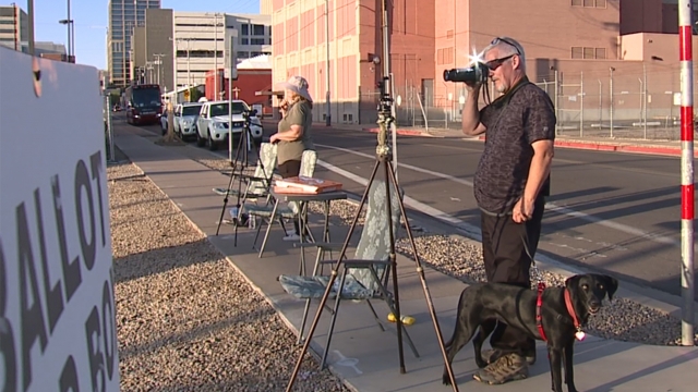 Ballot box observers in Arizona.