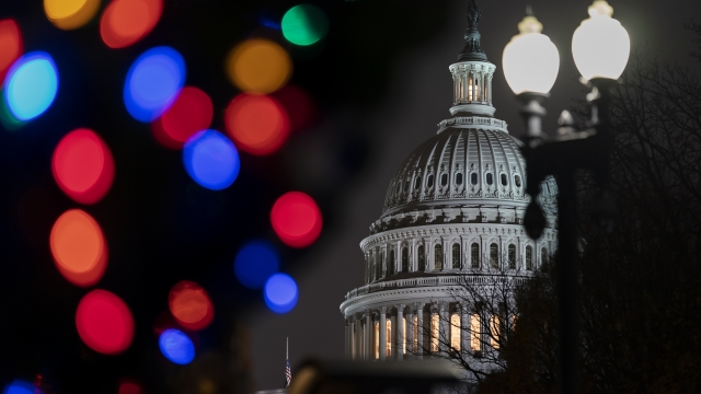 Holiday lights near the U.S. Capitol