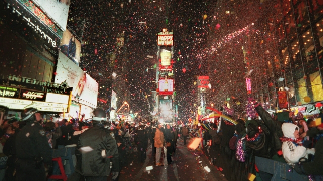 The beginning of the New Year is celebrated in New York's Times Square just after the stroke of midnight.