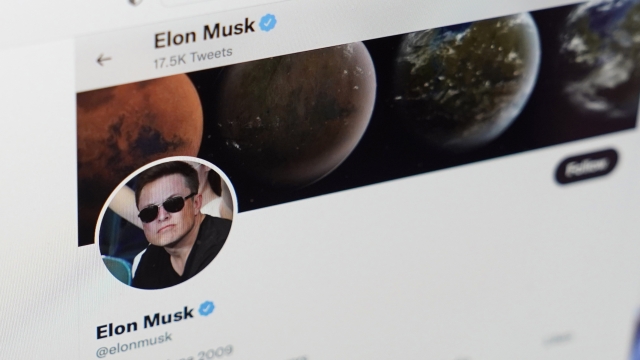 The Twitter page of Elon Musk.