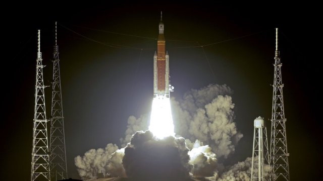 NASA's Artemis I moon rocket lifts off.