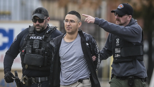Solomon Pena, a Republican candidate for New Mexico House District 14, is taken into police custody.