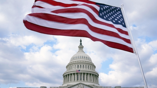 The U.S. Flag flies at the Capitol in Washington, D.C.