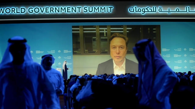 Twitter CEO Elon Musk talks virtually during the World Government Summit in Dubai, United Arab Emirates