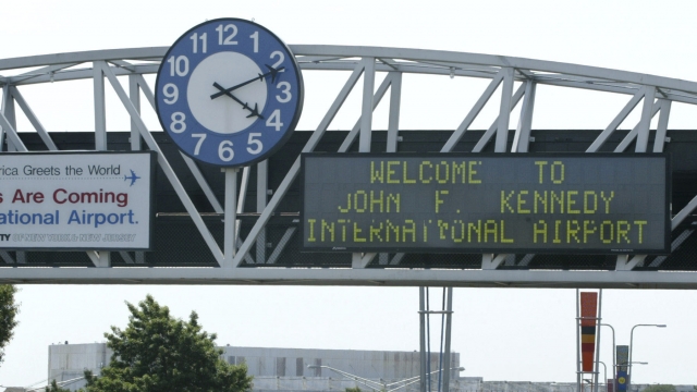 The entrance to JFK Airport in New York.