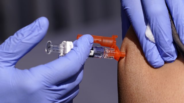 A patient is given a flu vaccine