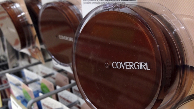 a Covergirl makeup product hangs on a display at a store in Haverhill, Mass.