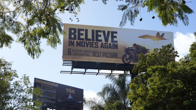 Billboards for the 95th Academy Awards Best Picture nominees "Top Gun: Maverick"