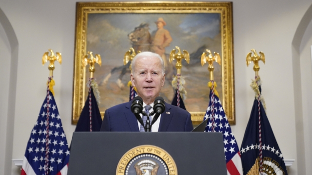 President Joe Biden speaks from the White House.