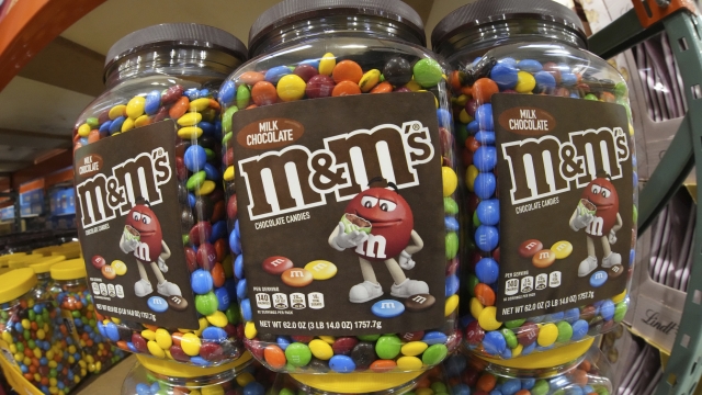 A display of M&M's in a Costco Warehouse in Pittsburgh