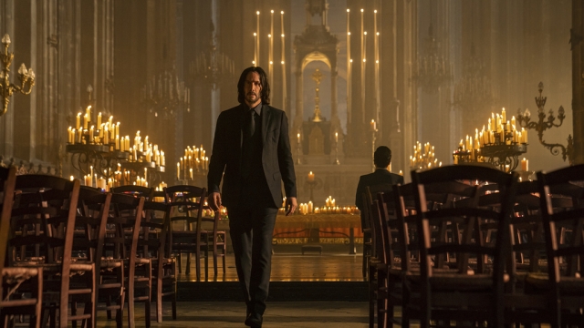 Keanu Reeves is pictured as John Wick in a scene from "John Wick: Chapter 4."
