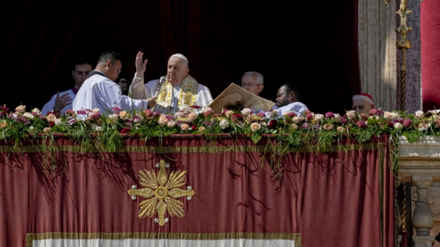 Pope Francis bestows the plenary 'Urbi et Orbi' (to the city and to the world) blessing