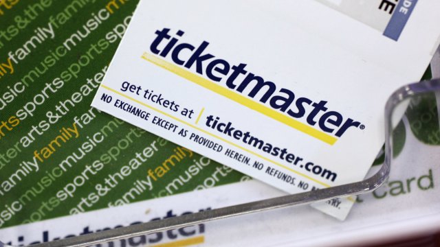 Ticketmaster tickets and gift cards are shown at a box office in San Jose, Calif.