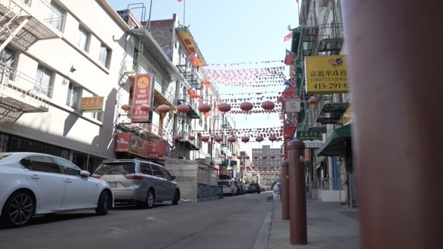 Businesses located in Chinatown with decorations
