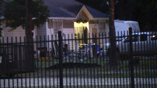 The exterior of a house in Texas where five people were killed by a neighbor.