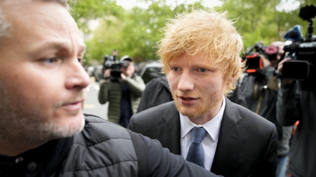 Recording artist Ed Sheeran arrives to New York Federal Court.