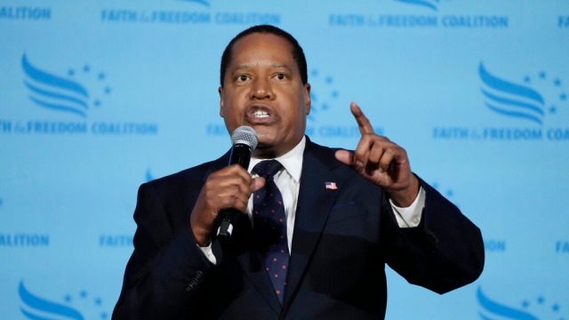 Republican presidential candidate and radio show host Larry Elder