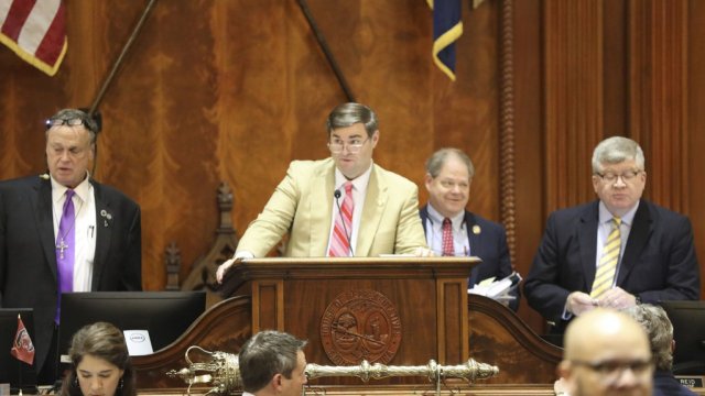 South Carolina House Speaker Murrell Smith presides over the House as it debates