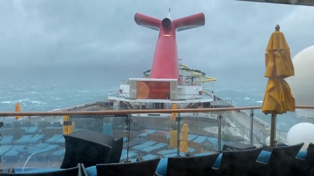 Carnival cruise ship in a storm