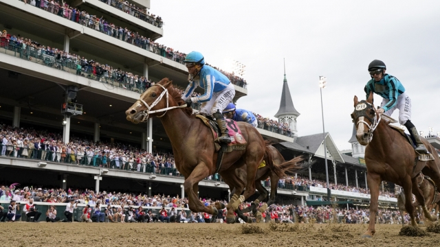 Mage, with Javier Castellano aboard, wins the 149th Kentucky Derby horse race.