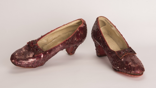 A picture of ruby red slippers from "The Wizard of Oz" are shown.