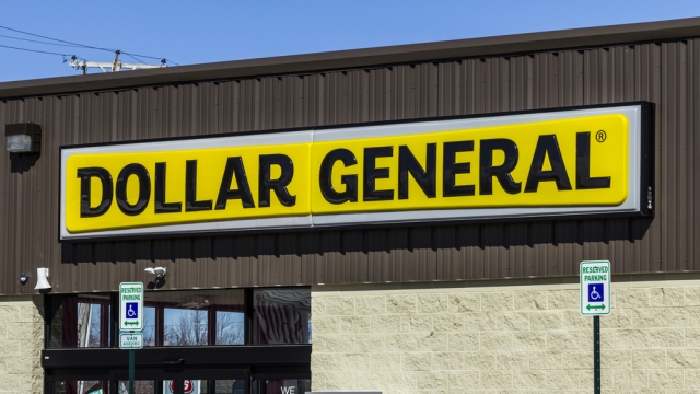 Exterior of Dollar General store.