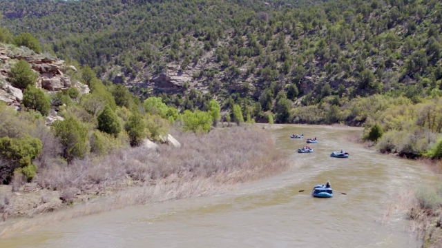 Rafts on the Dolores River in Colorado