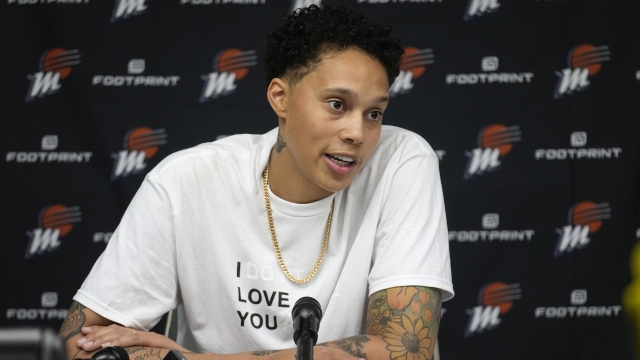 Brittney Griner at a press conference