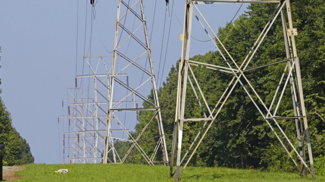 Electrical towers are shown.