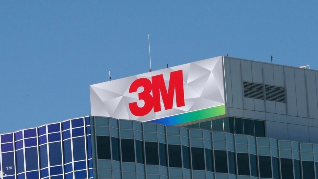 3M corporate logo stands atop the headquarters of the Minnesota.