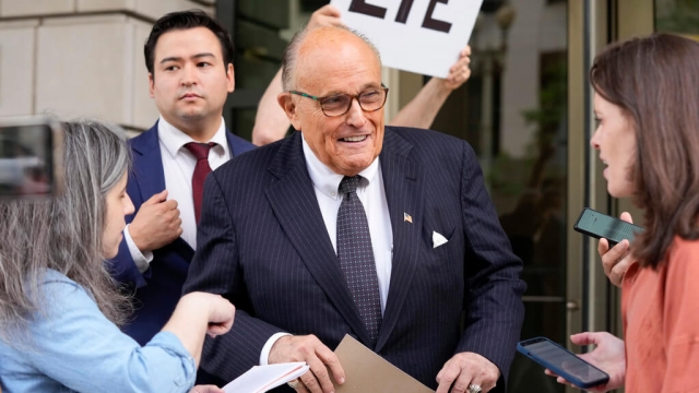 Rudy Giuliani outside a federal court house in D.C.