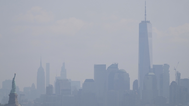 Hazy skyline in New York