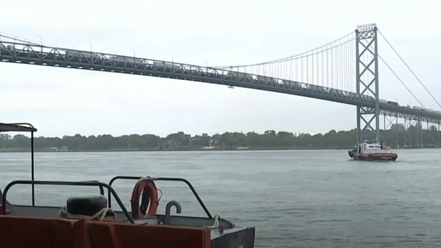 The Ambassador Bridge in Detroit.