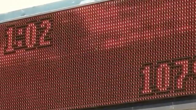 Temperatures displayed on a billboard