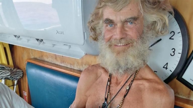Australian Tim Shaddock has his blood pressure taken after being rescued at sea.
