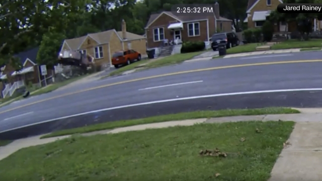 Terrifying video shows a speeding car going airborne.