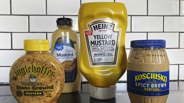 Bottles of different mustards