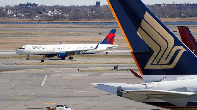 Airliners at John F. Kennedy International Airport in New York