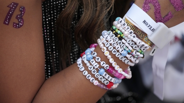 Fan with friendship bracelets