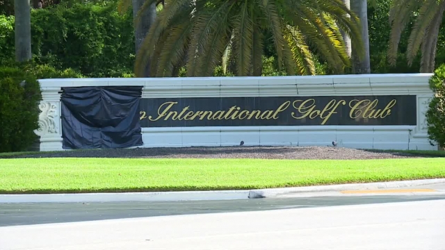 Trump International Golf Course sign.
