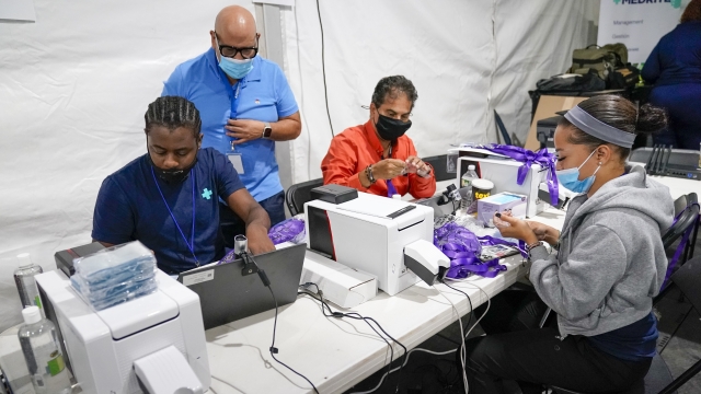Medical tent for migrants