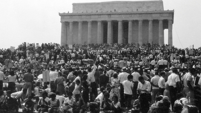 Crowds participating in the March on Washington on Aug. 28, 1963