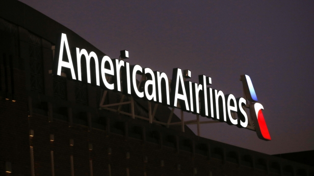 The American Airlines logo.