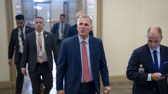 Speaker of the House Kevin McCarthy, R-Calif., arrives at the Capitol in Washington.