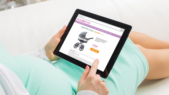 Person shops on online baby store site.