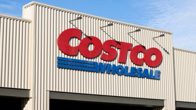 The entrance to a Costco Wholesale store.